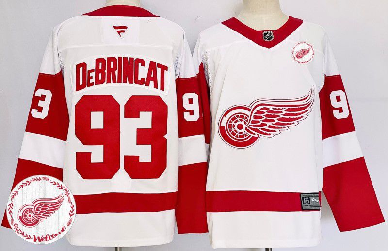 Men Detroit Red Wings #93 Debrincat White Fanatics 2025 NHL Jersey style 2